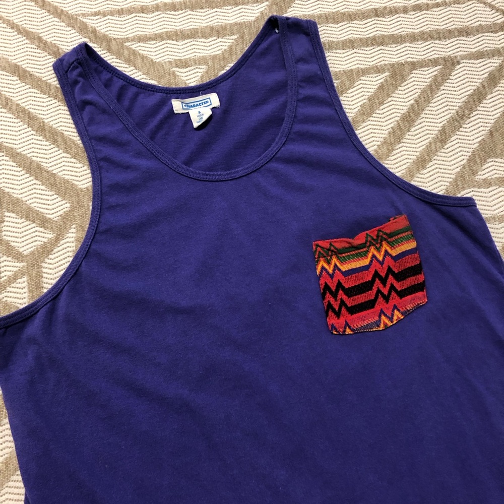 CHARACTER HERO Purple Pocket Tank Top